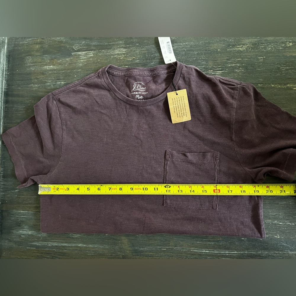 J. Crew NWT brownish purple garment dyed men’s  Short Sleeve Tee SZS - Picture 5 of 7